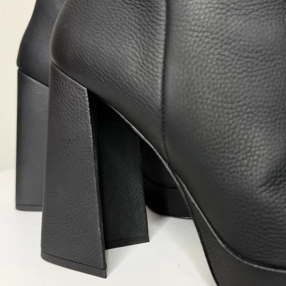 Louis Vuitton Shake Platform Ankle Boot in Black Grained Calf Leather Size 40 - Picture 7 of 11